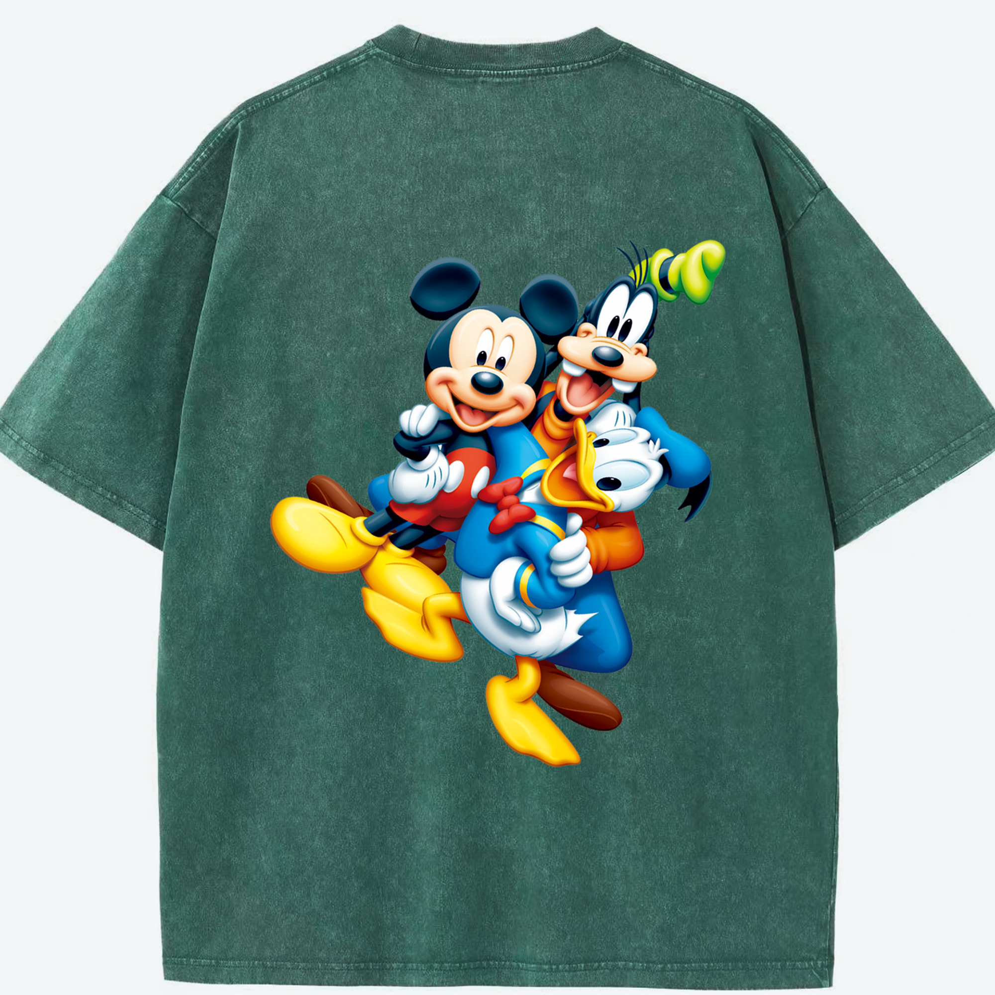 （画像用） ミッキーマウス Mickey Mouse 綿100% ヴィンテージ風 半袖Tシャツ（背面プリント）